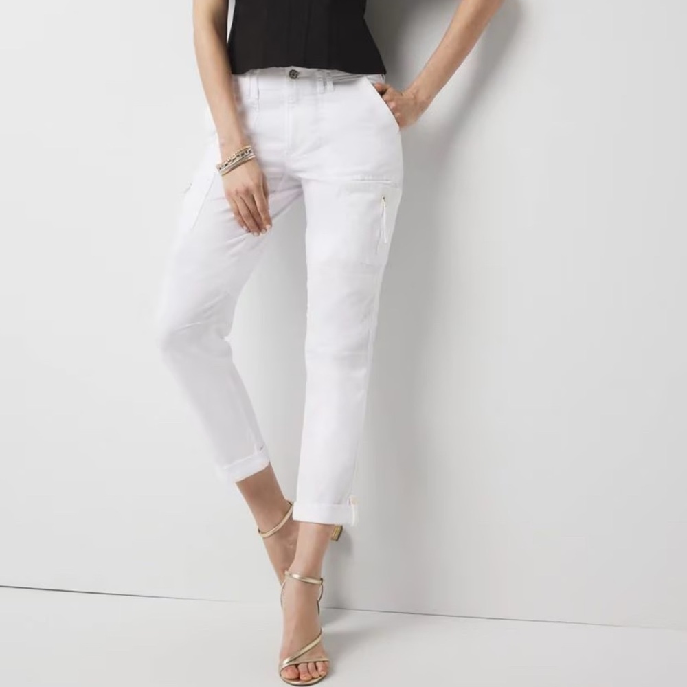 WHBM Mid-Rise Pret-A-Pedi Straight Cropped Pants - 6